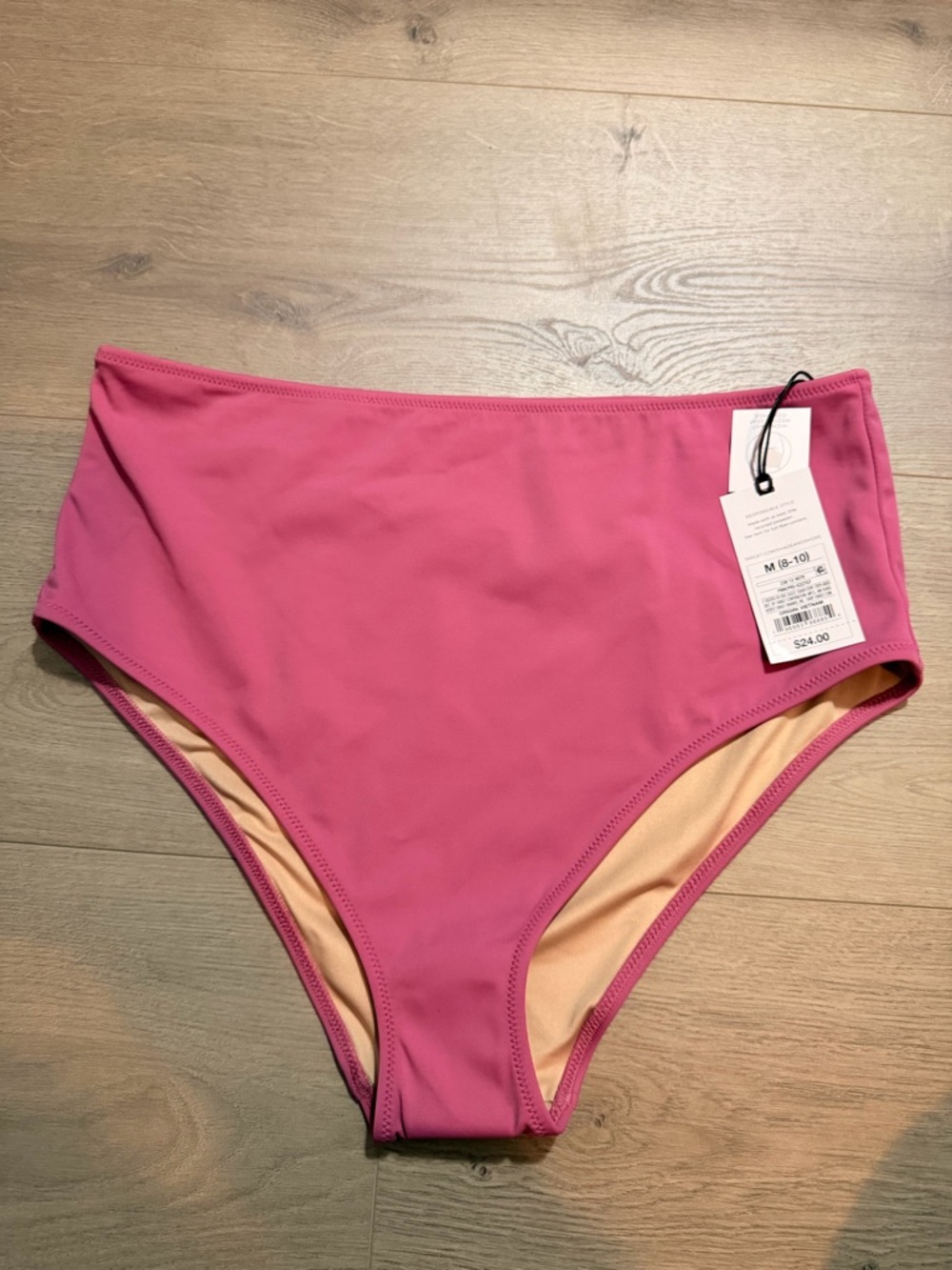 NWT - Blush colored high waist swim bottom. Medium.